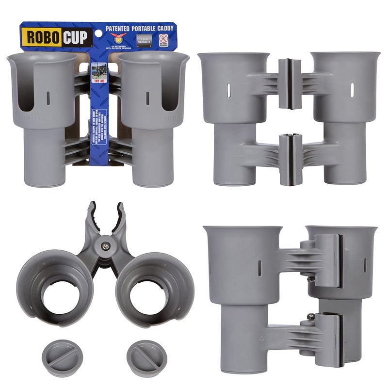 ROBOCUP, (Gray), Best Cup Holder for Drinks, Fishing Rod/Pole, Boat, Beach Chair, Golf Cart, Wheelchair, Walker, Drum Sticks, Microphone Stand - Image 1